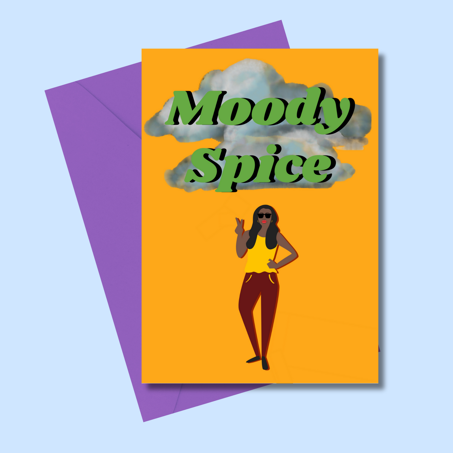 Moody Spice - Black Queen greetings card