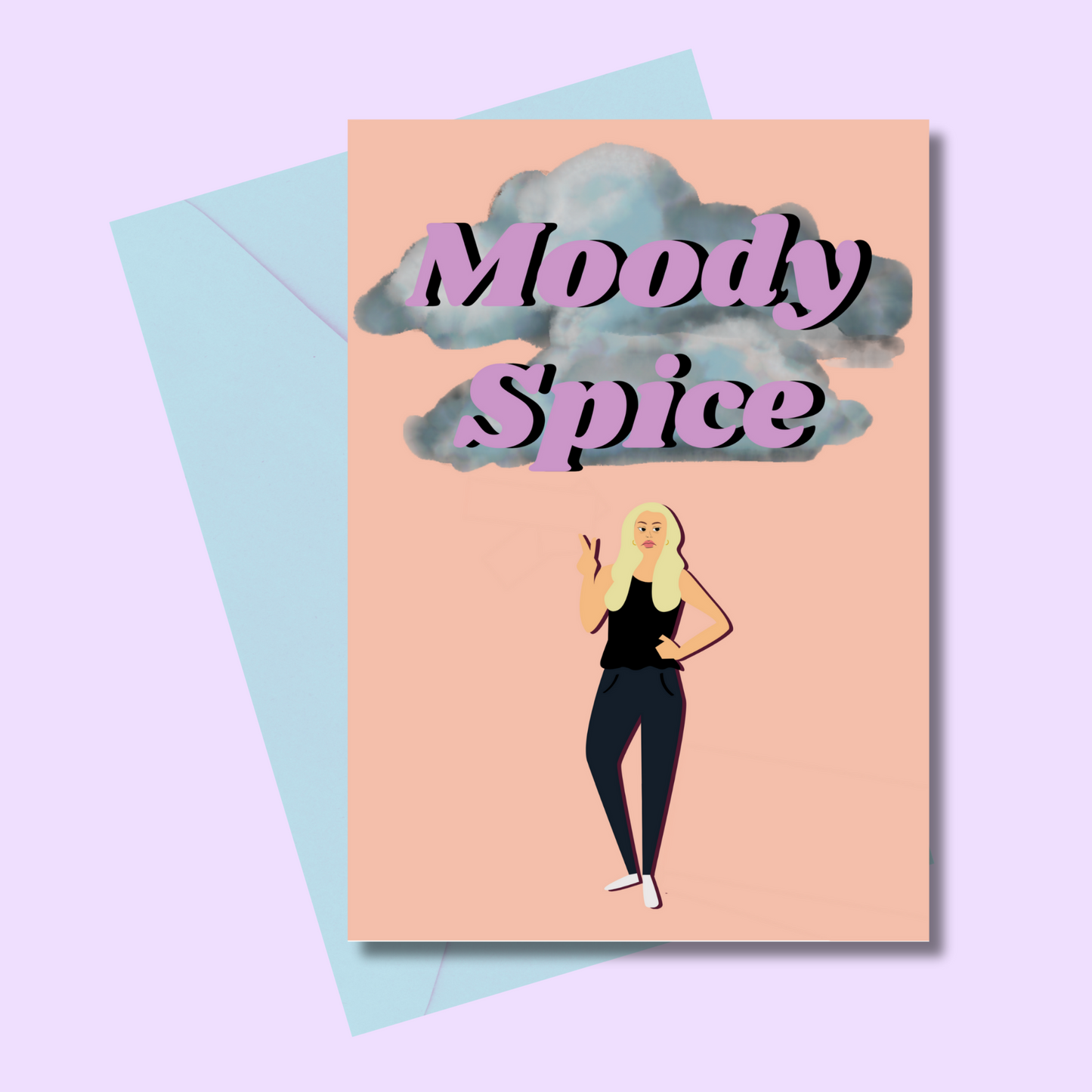 Moody Spice - Blonde Queen greetings card
