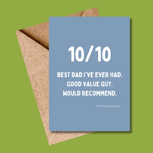 10/10 Dad (5x7” print/card) - Utter tutt