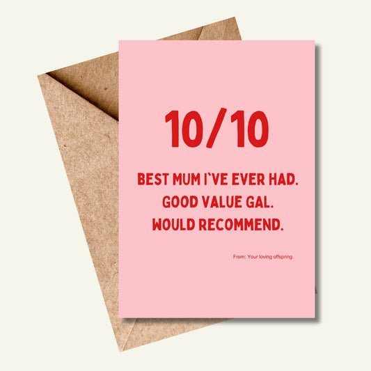 10/10 Mum (5x7” print/card) - Utter tutt