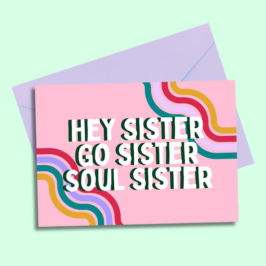 Hey soul sister greetings card