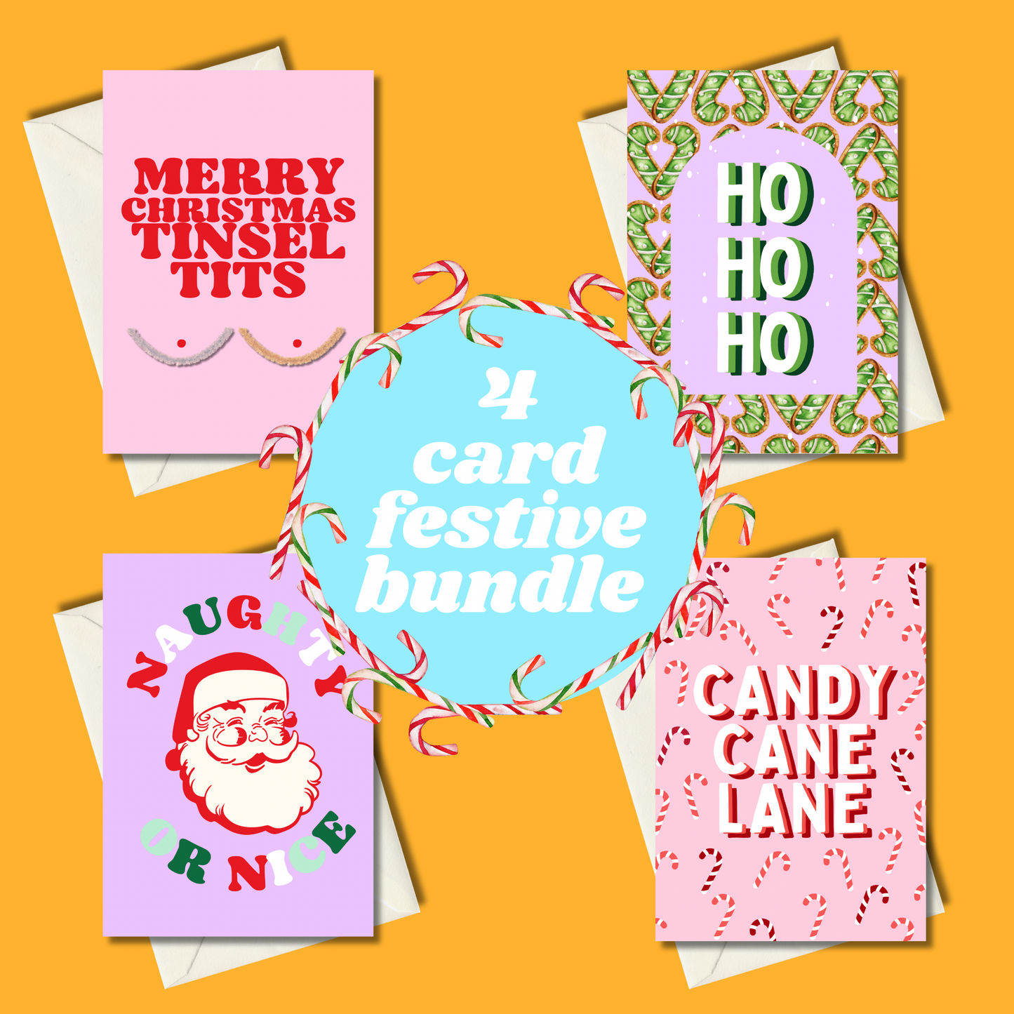 Christmas card pink bundle -  (5x7” print/card)